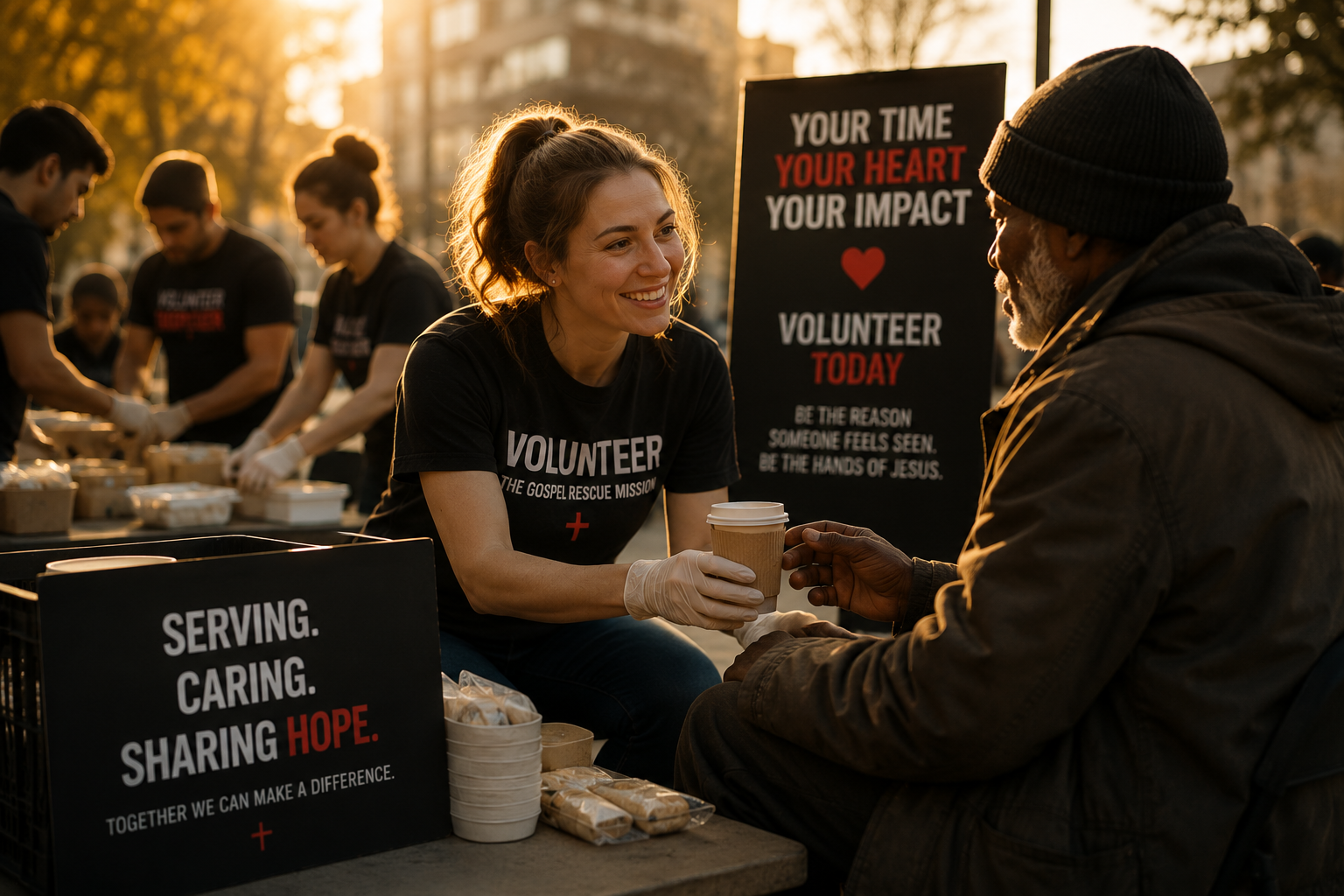 Partner with The Gospel Rescue Mission through prayer volunteering giving and church support