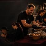 Hot meals ministry volunteers serving food praying and offering Gospel hope