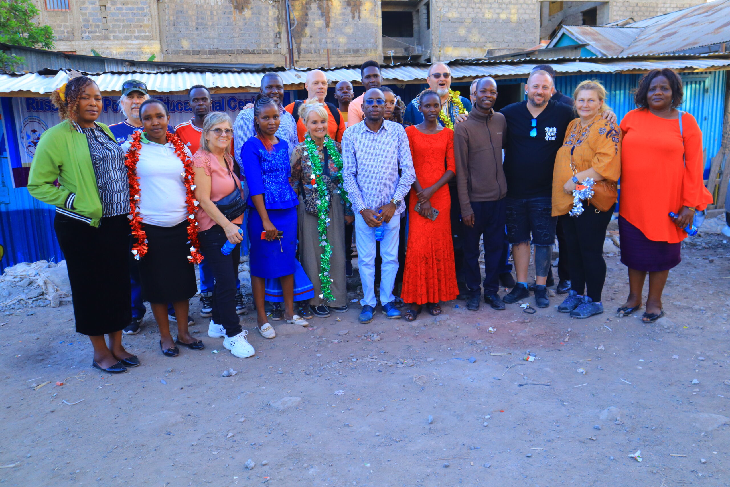 Local hosts and visiting ministry participants gathered for a group photo in Kenya